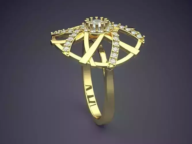 Unique Ring With Diamonds CAD-5646