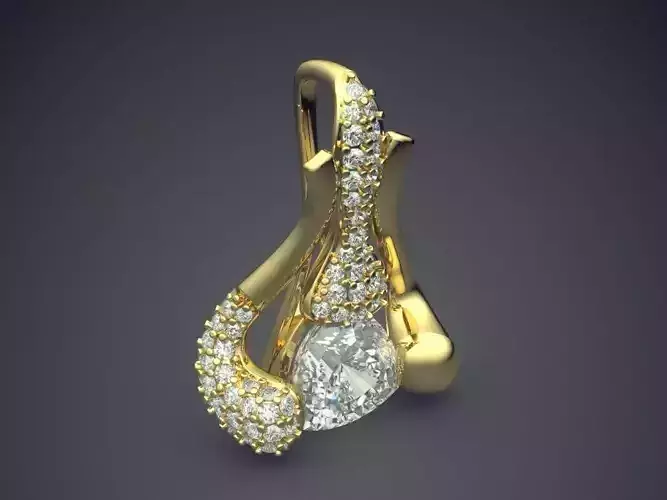 Pendant With Diamonds CAD-5649 3D print model