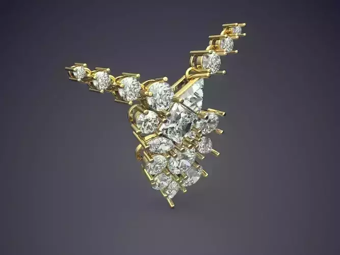 Pendant With Diamonds CAD-5639 3D print model