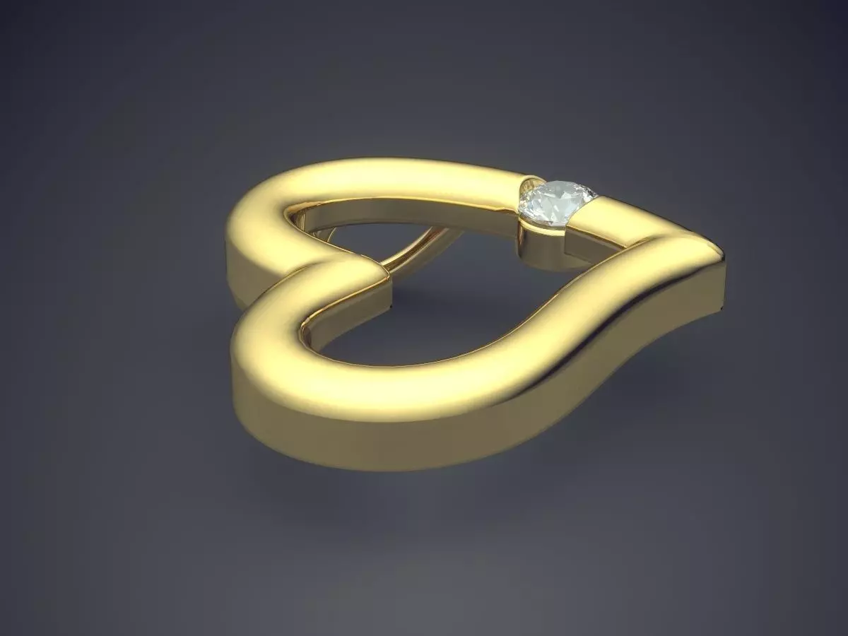 Heart Shape Pendant CAD-5627 3D print model_0