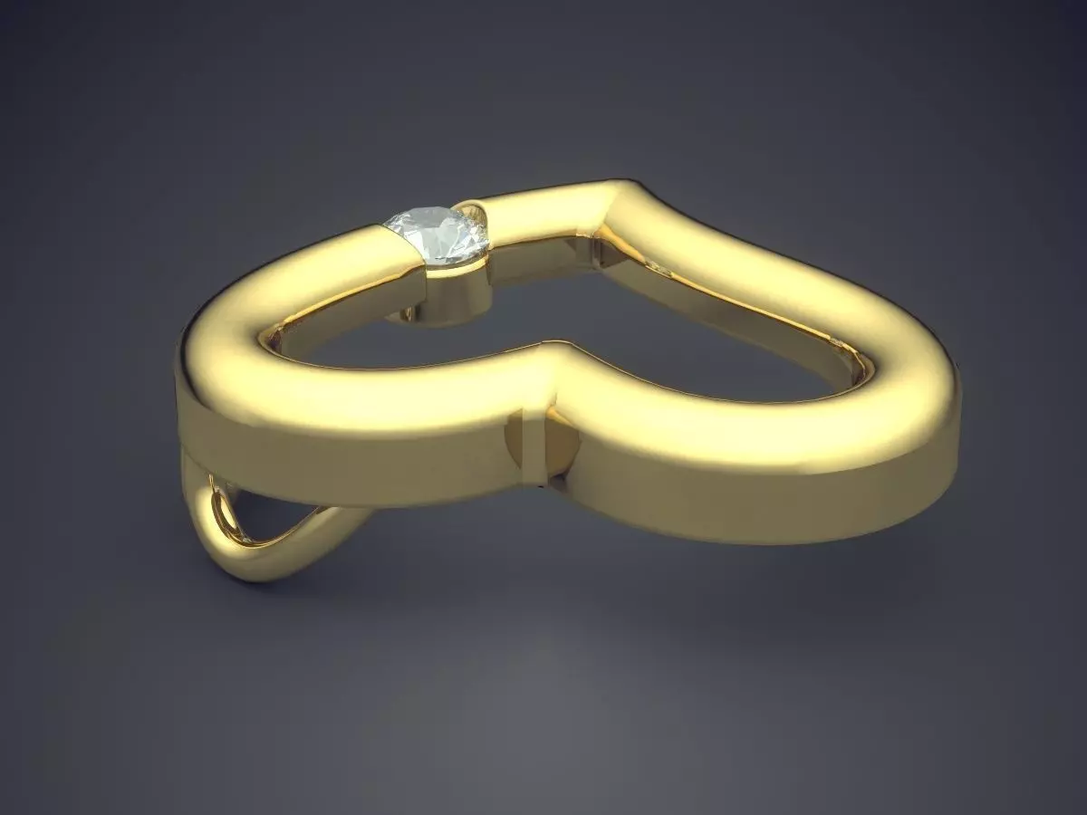 Heart Shape Pendant CAD-5627 3D print model_3