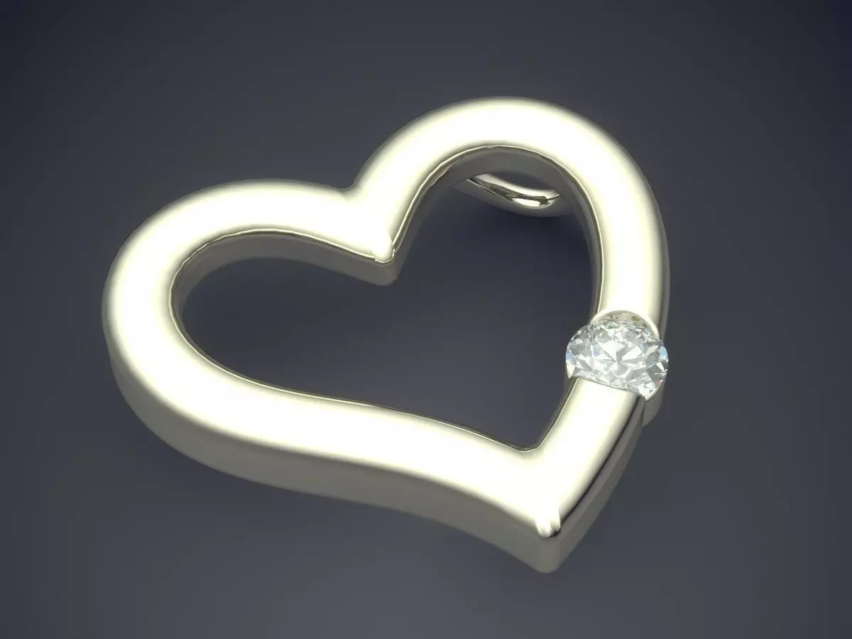Heart Shape Pendant CAD-5627 3D print model_1