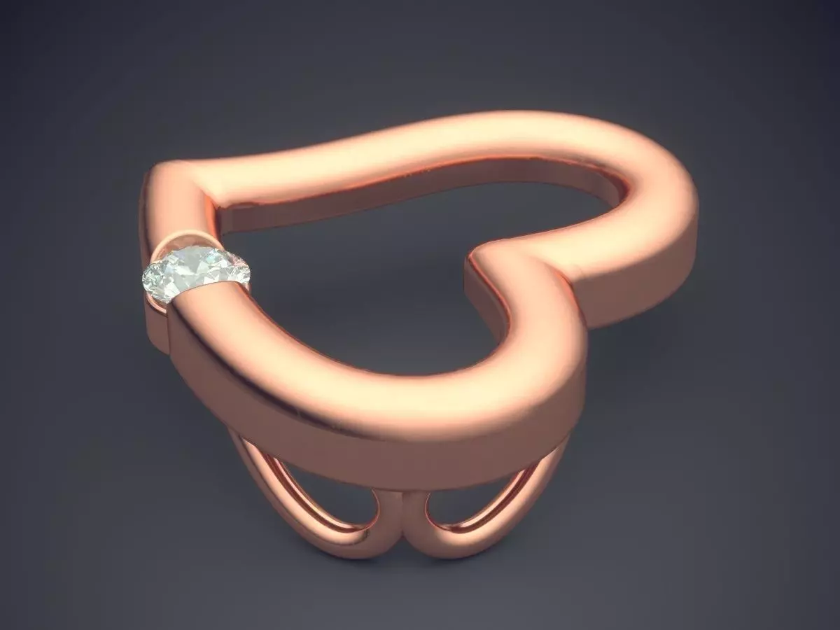 Heart Shape Pendant CAD-5627 3D print model_2