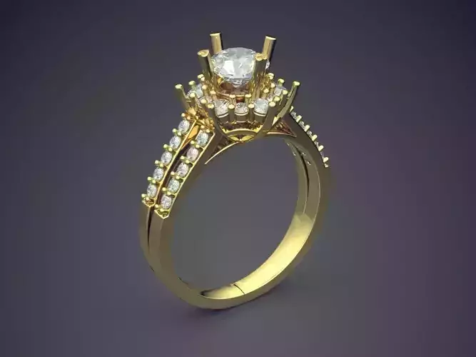Ring With Diamonds CAD-5626 3D print model