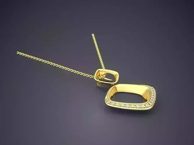 Pendant With Diamonds And Chain CAD-5629