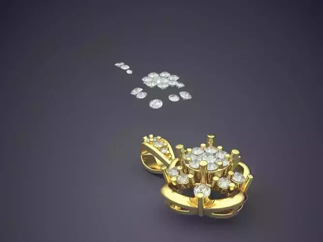 Pendant With Diamonds CAD-5622 3D print model