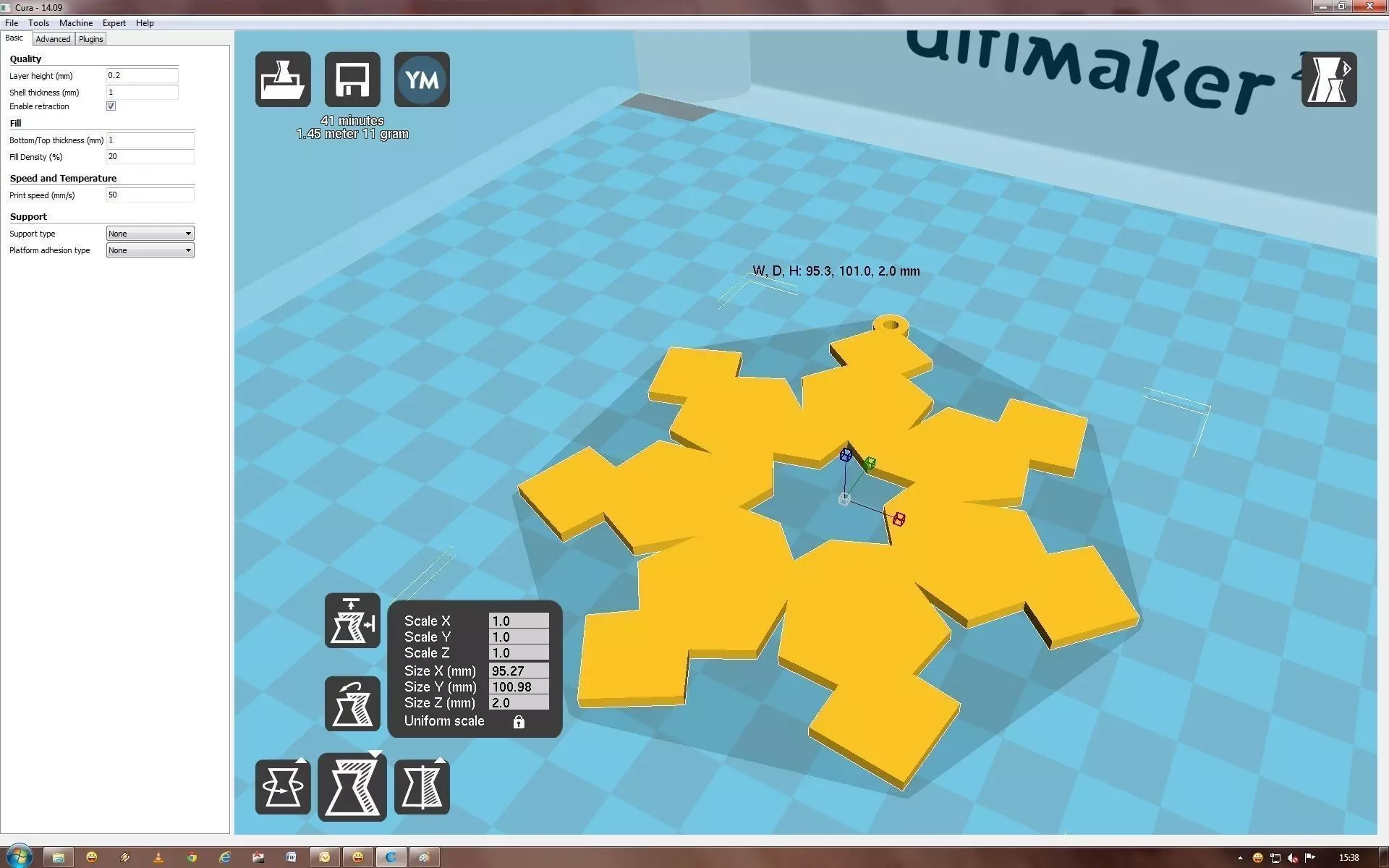Snowflake computer screen showing room 3D print model_0