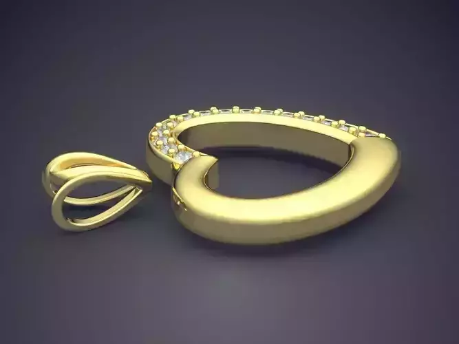 Heart Shape Pendant With Diamonds CAD-5616