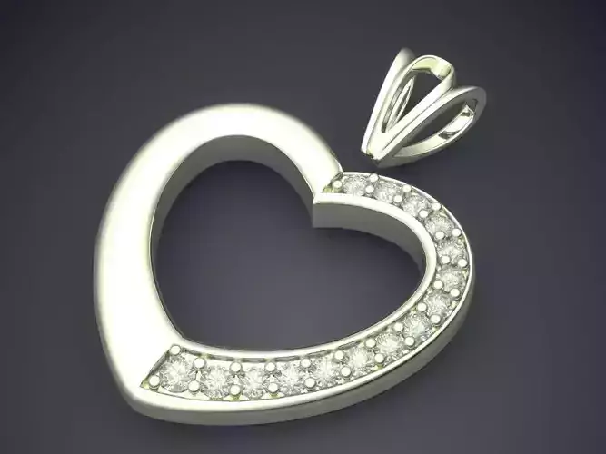 Heart Shape Pendant With Diamonds CAD-5616