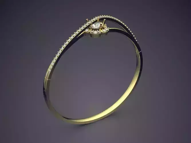 Thin Engagement Ring With Diamonds CAD-5619 3D print model