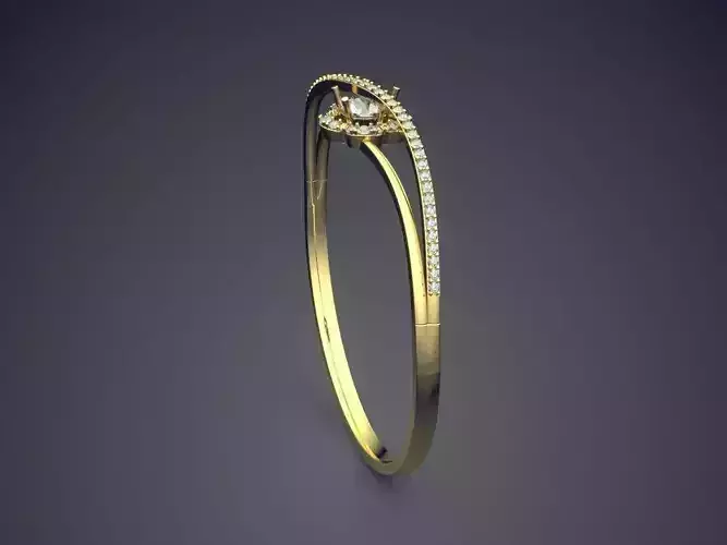 Thin Engagement Ring With Diamonds CAD-5619