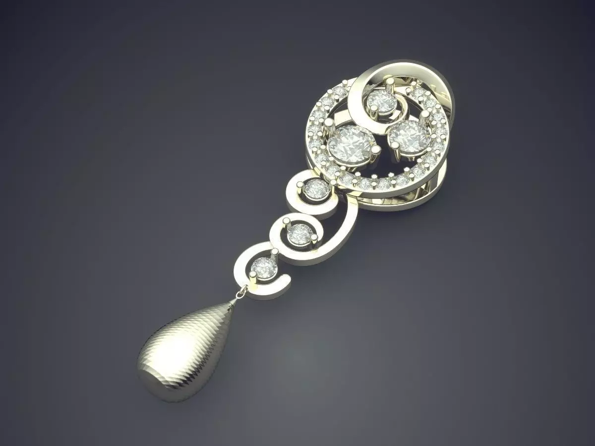 Pendant With Diamonds CAD-5618 3D print model_1