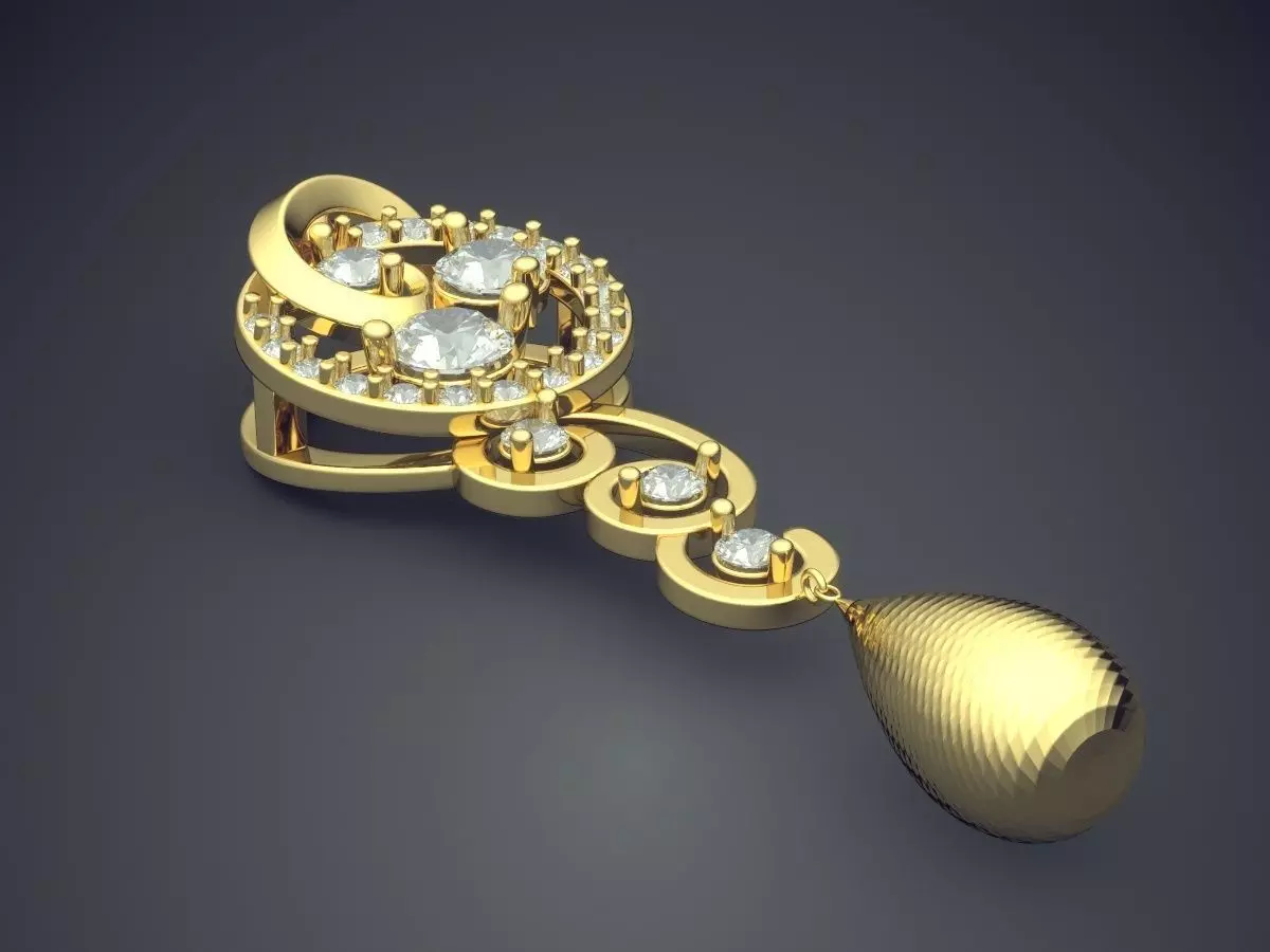 Pendant With Diamonds CAD-5618 3D print model_0