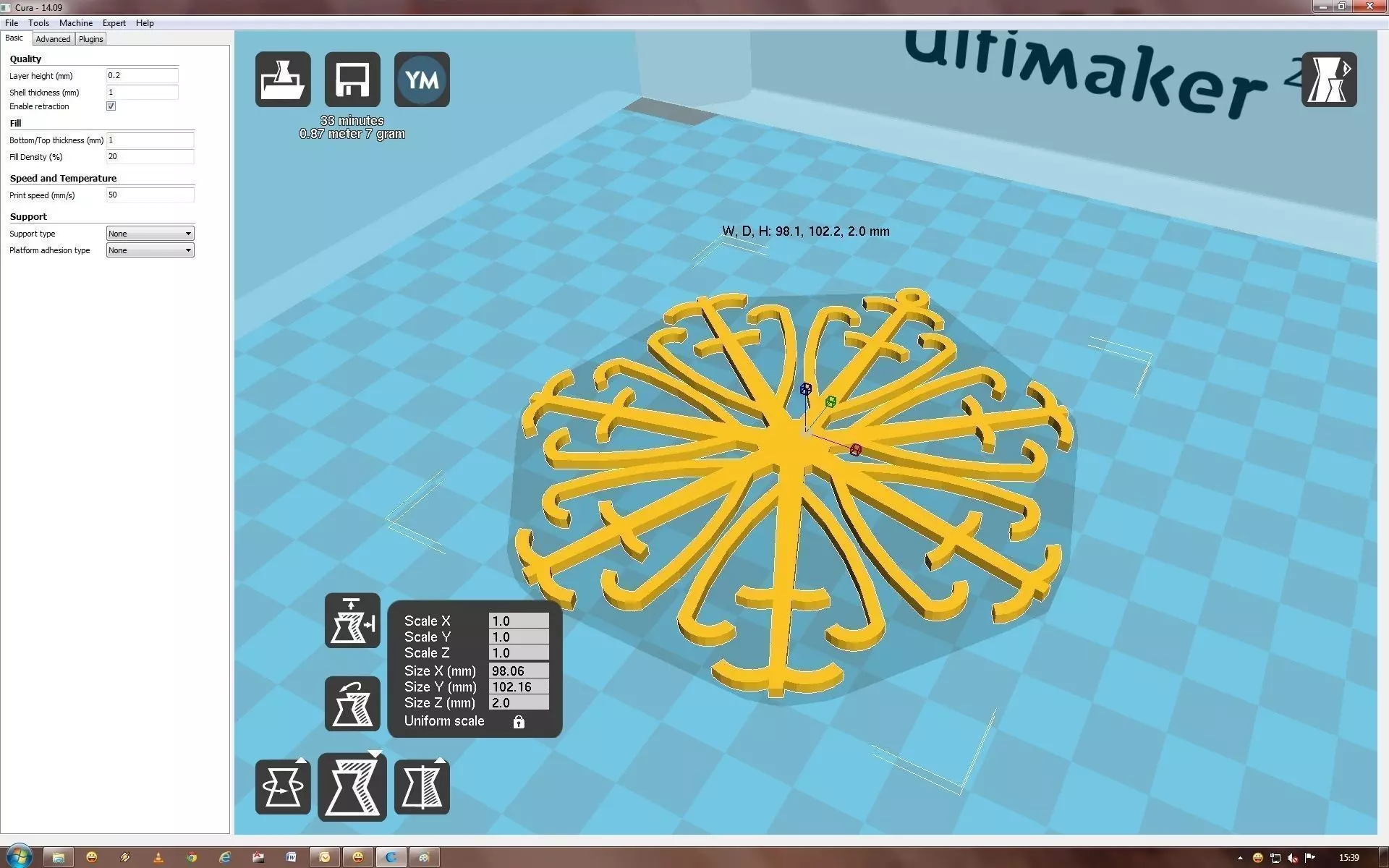 Snowflake software 3D print model_0