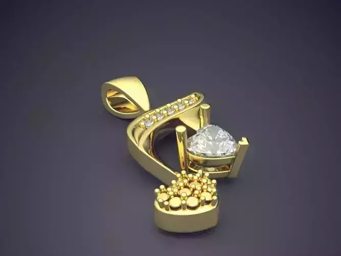 Pendant With Diamonds CAD-5611 3D print model
