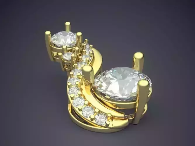 Luxurious Pendant With Diamonds CAD-5609 3D print model