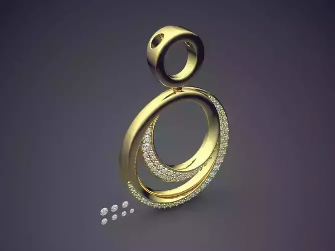 Pendant With Diamonds CAD-5607 3D print model