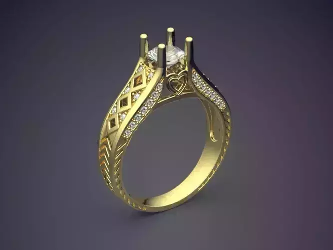 Ring With Diamonds CAD-5602 3D print model