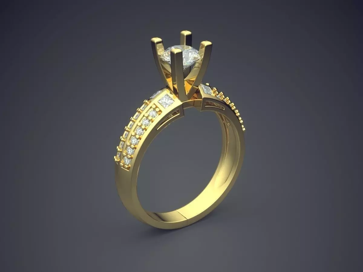 Ring With Diamonds CAD-5601 3D print model_0