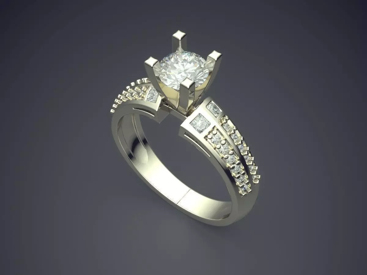 Ring With Diamonds CAD-5601 3D print model_1