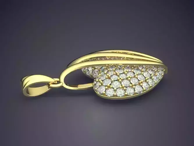 Heart Shape Pendant With Diamonds CAD-5597