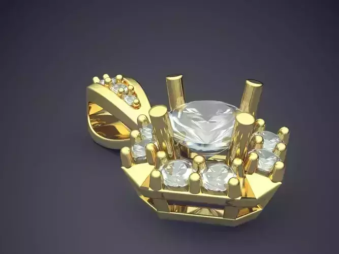 Pendant With Diamonds CAD-5588 3D print model