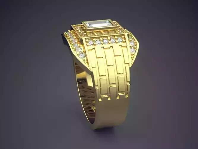 Thick Ring With Diamond CAD-5587