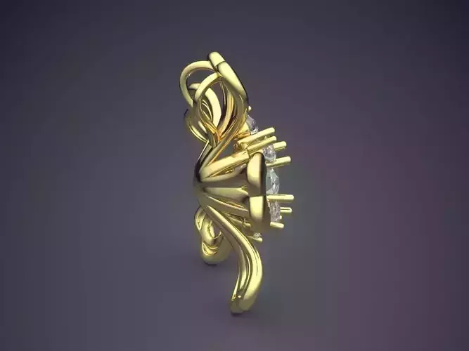 Star Shaped Pendant With Diamond In The Middle CAD 5582