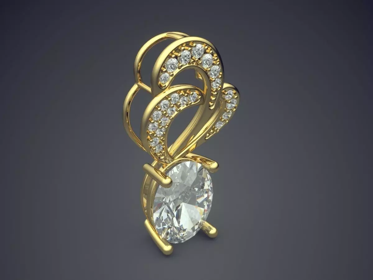Pendant With Diamonds CAD-5580 3D print model_0