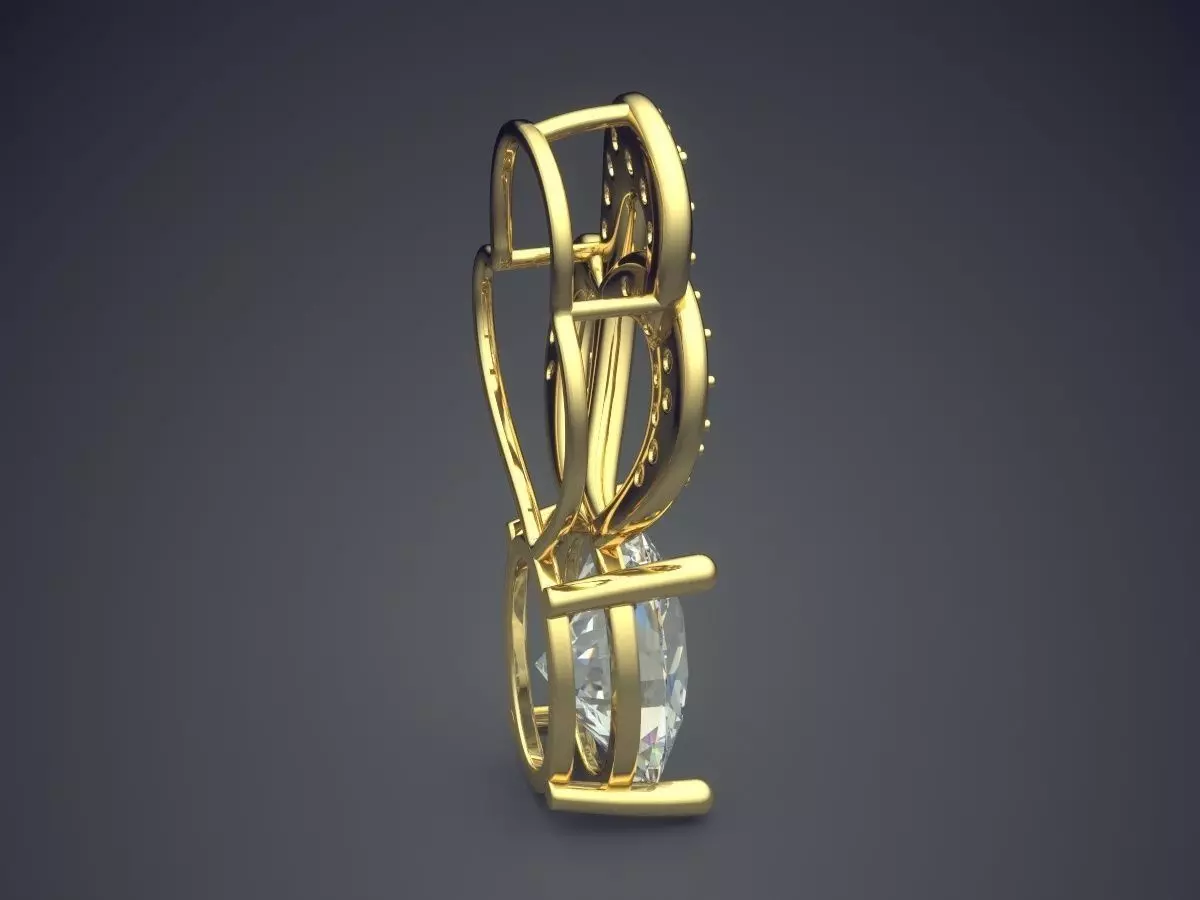 Pendant With Diamonds CAD-5580 3D print model_3