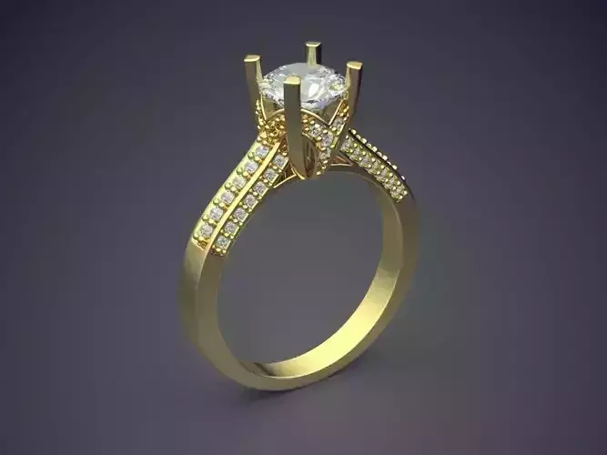 Engagement Ring With Diamonds CAD-5581
