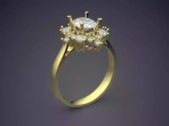 Engagement Ring With Diamonds CAD-5572