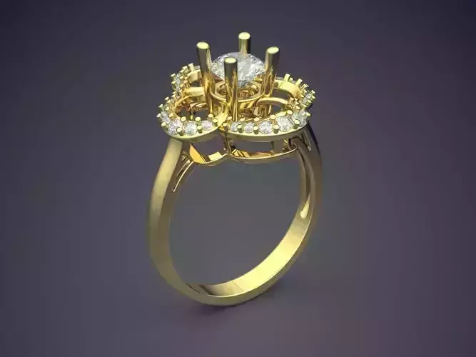Engagement Ring With Diamonds CAD-5576