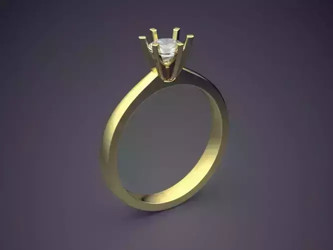 Simple Engagement Ring With Small Columns CAD 5568 3D print model