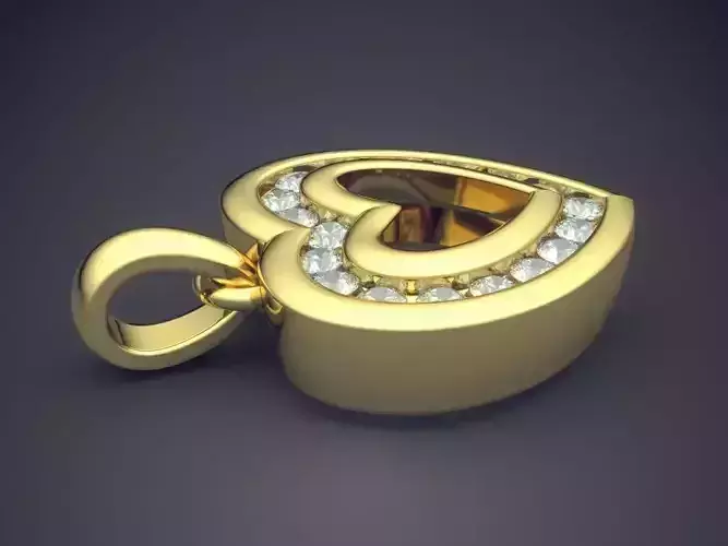 Heart Shape Pendant With Diamonds CAD-5566