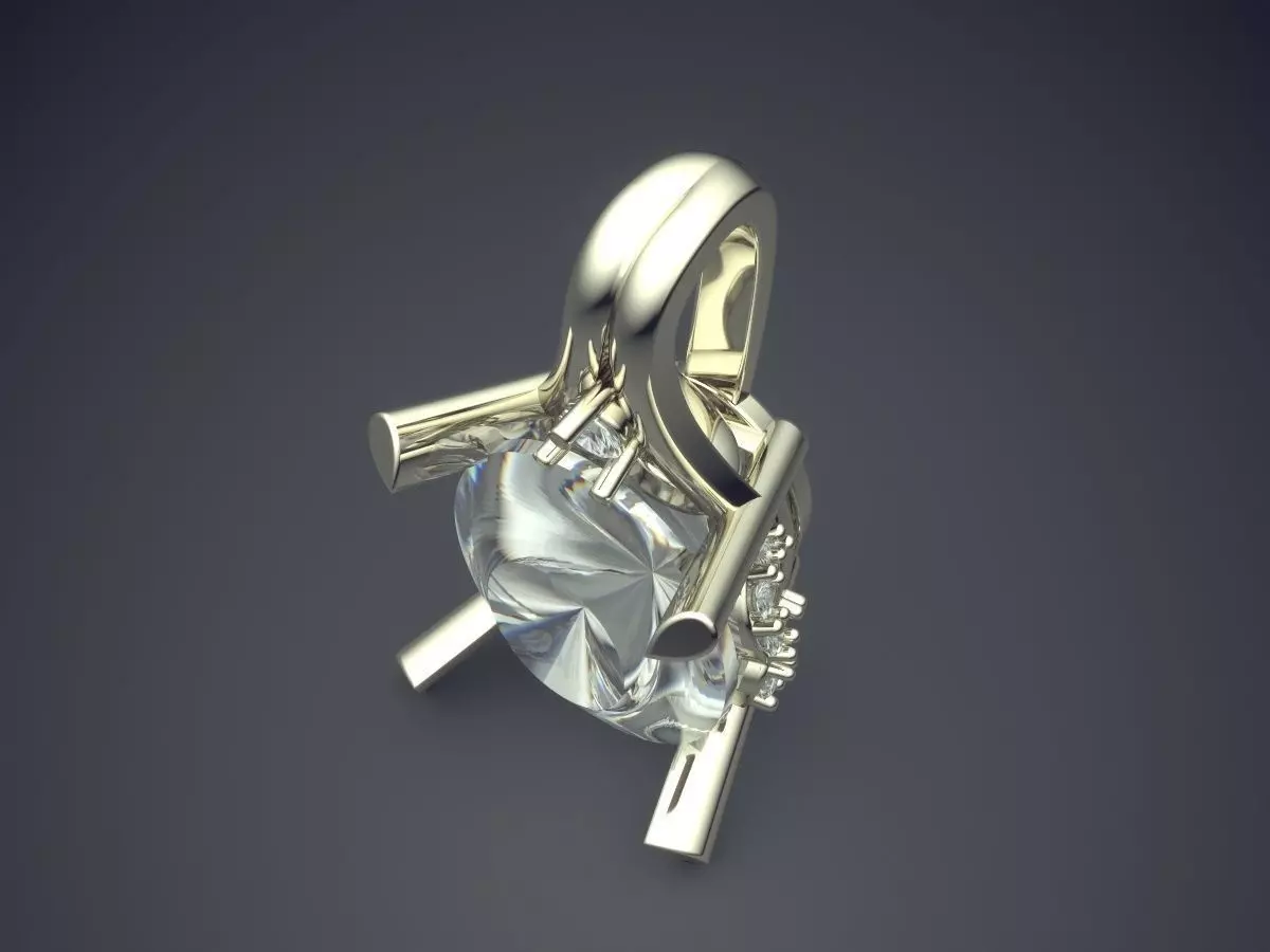 Pendant With Diamond CAD-5558 3D print model_1