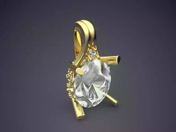 Pendant With Diamond CAD-5558