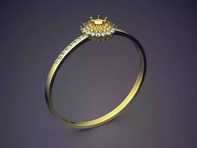 Thin Engagement Ring With Diamonds CAD-5557