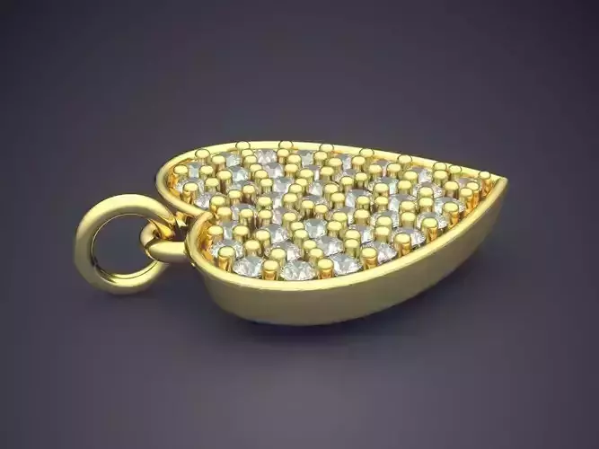 Heart Shape Pendant With Diamonds CAD-5551