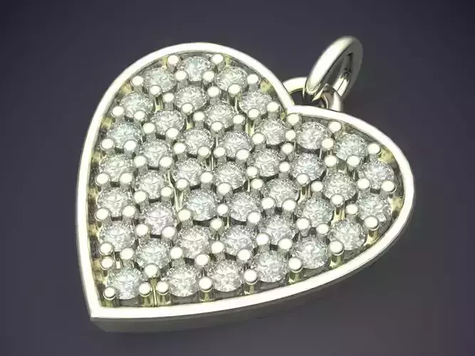 Heart Shape Pendant With Diamonds CAD-5551