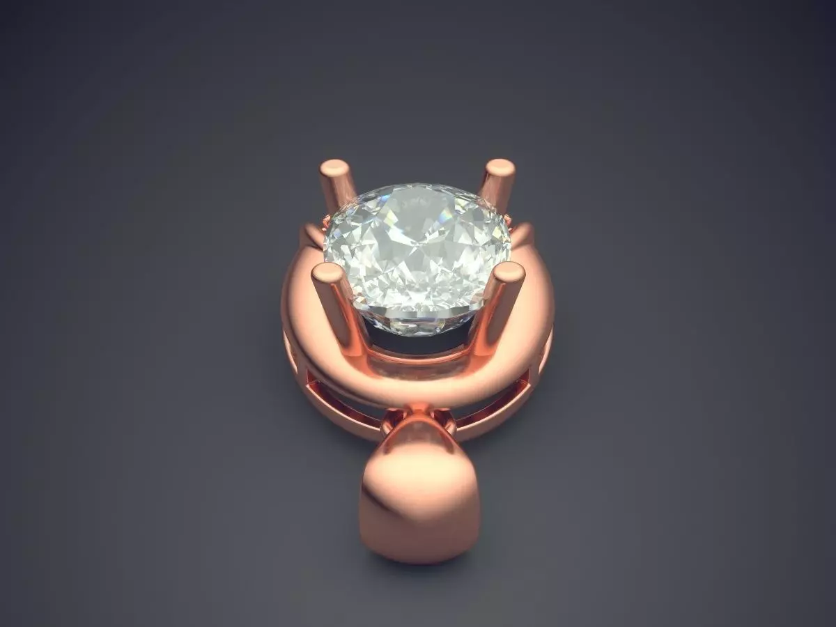Luxurious Pendant With Diamonds CAD-5555 3D print model_2