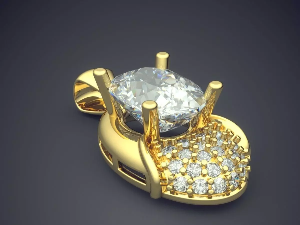 Luxurious Pendant With Diamonds CAD-5555 3D print model_0