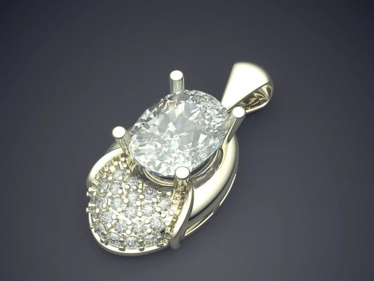 Luxurious Pendant With Diamonds CAD-5555 3D print model_1