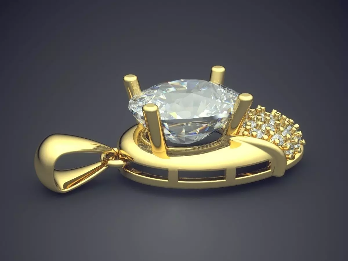 Luxurious Pendant With Diamonds CAD-5555 3D print model_3