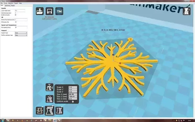 Snowflake maker 3D print model