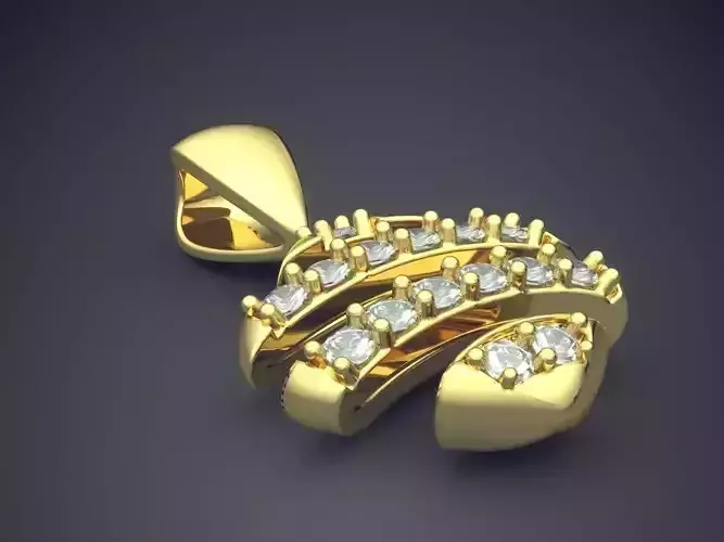 Pendant With Diamonds CAD-5536 3D print model