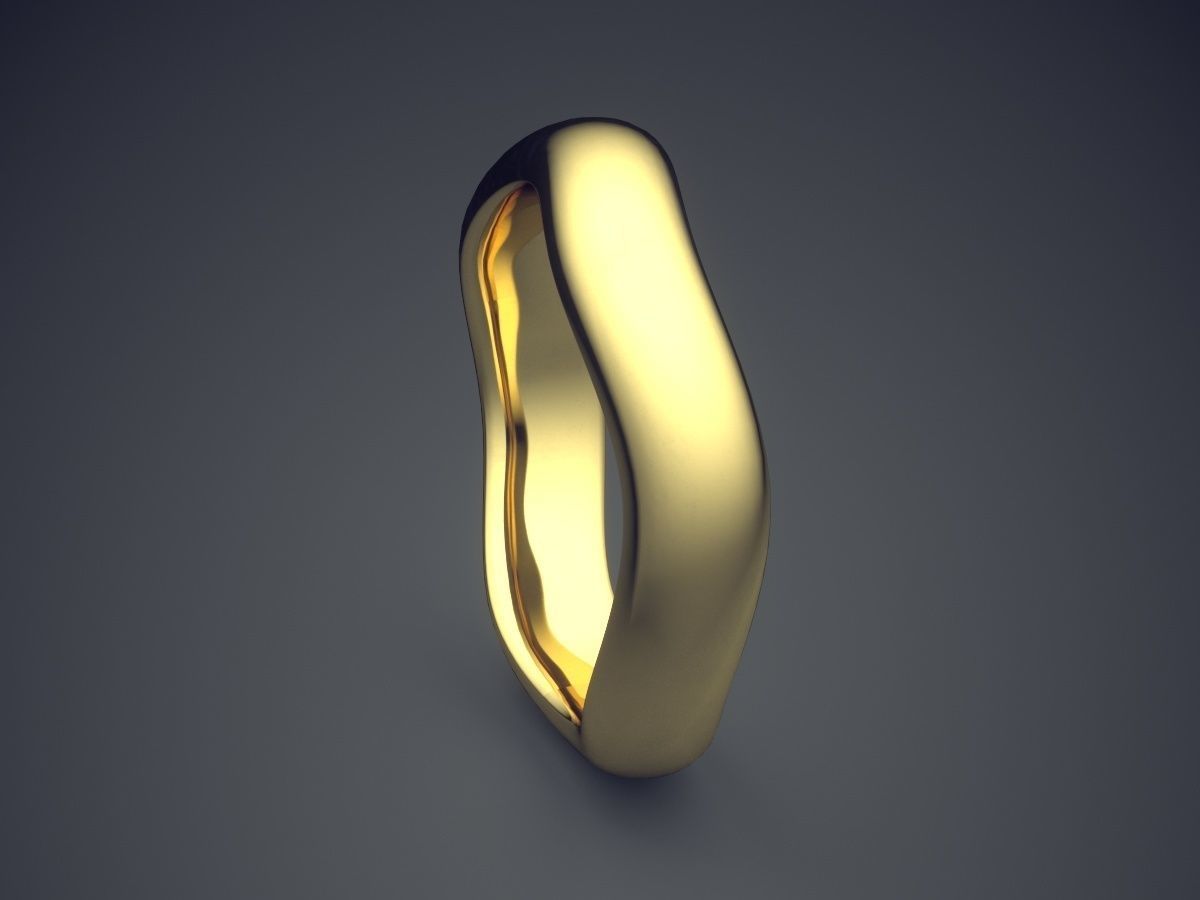 Curved Ring CAD-5535 3D print model_3