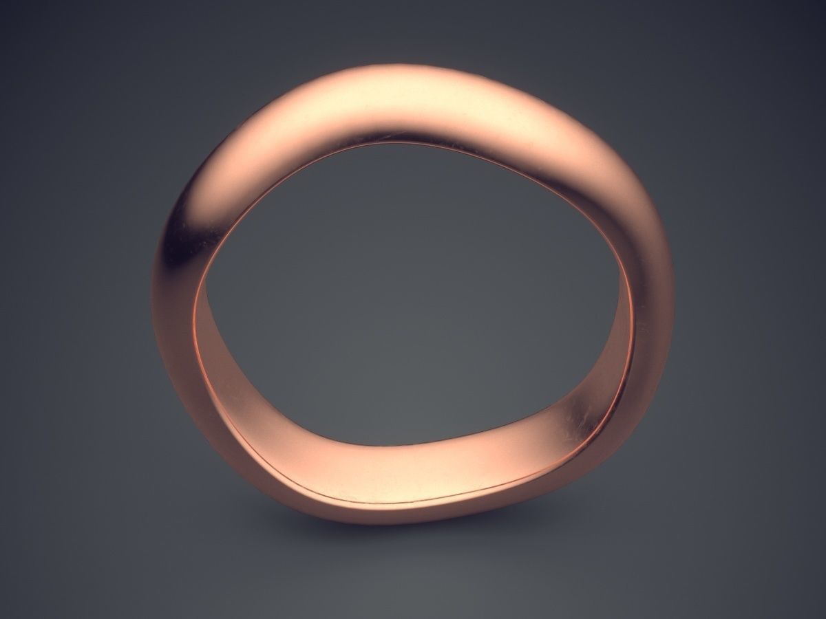 Curved Ring CAD-5535 3D print model_2