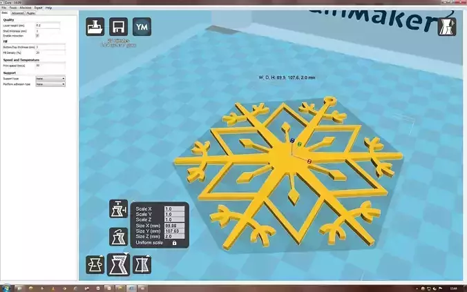 Snowflake maker 3D print model
