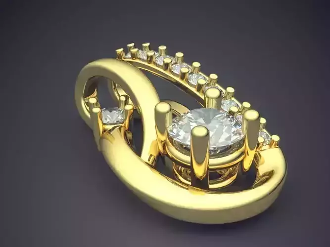 Luxurious Pendant With Diamonds CAD-5533 3D print model